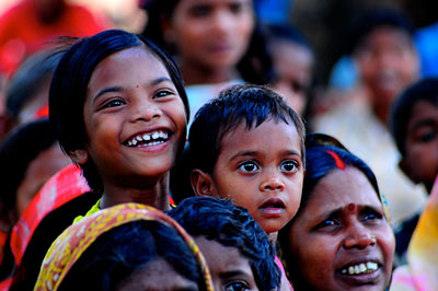 Villagers watching a show of performance on the need for planned families, Jharkhand