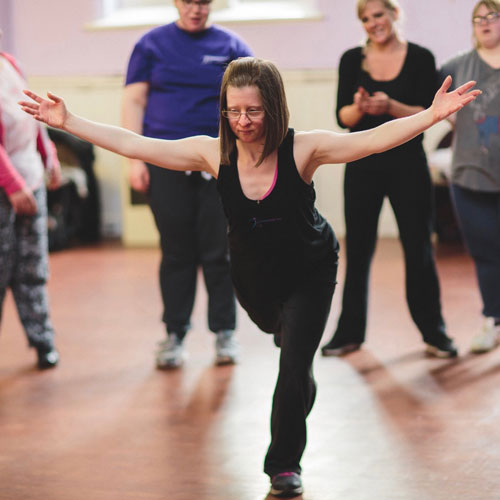 Jen Blackwell co-leads DanceSyndrome workshop. Photo: William Fisher